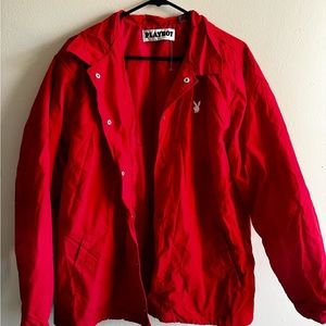 Red playboy wind breaker